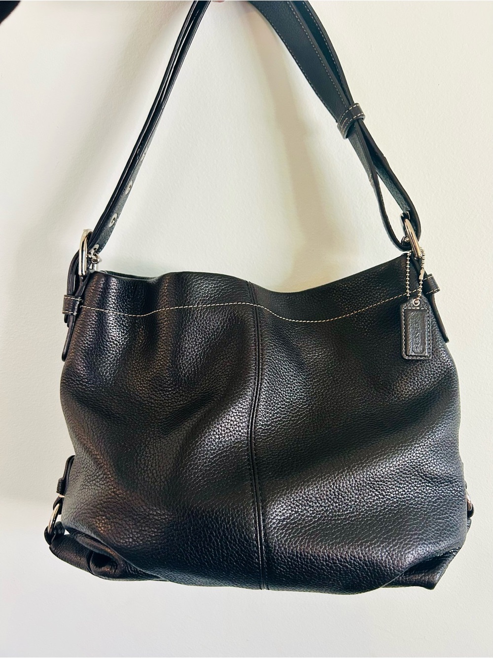 Coach Black Pebbled Leather Soho Hobo Bag